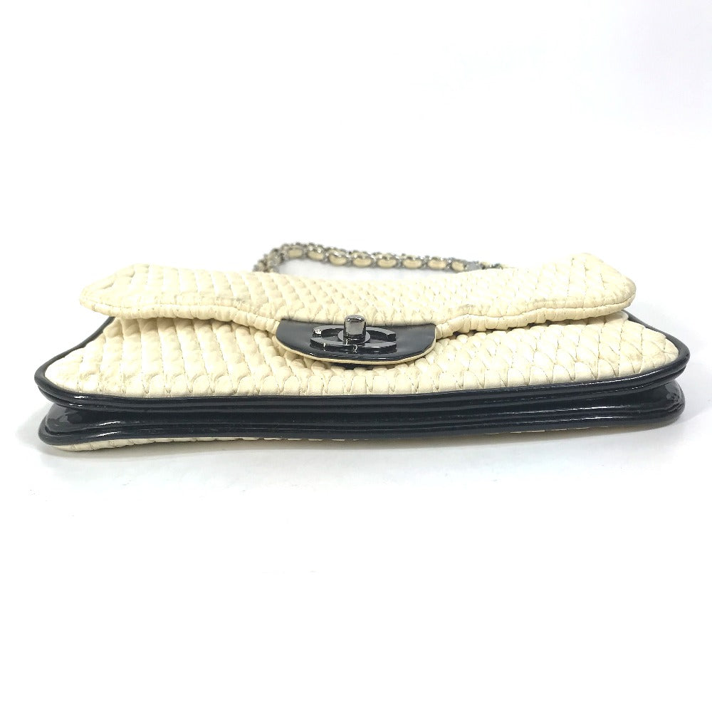 CHANEL Shoulder Bag Lambskin, Patent Leather white CC COCO Mark Women Used Authentic