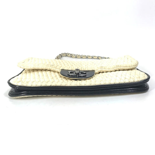 CHANEL Shoulder Bag Lambskin, Patent Leather white CC COCO Mark Women Used Authentic