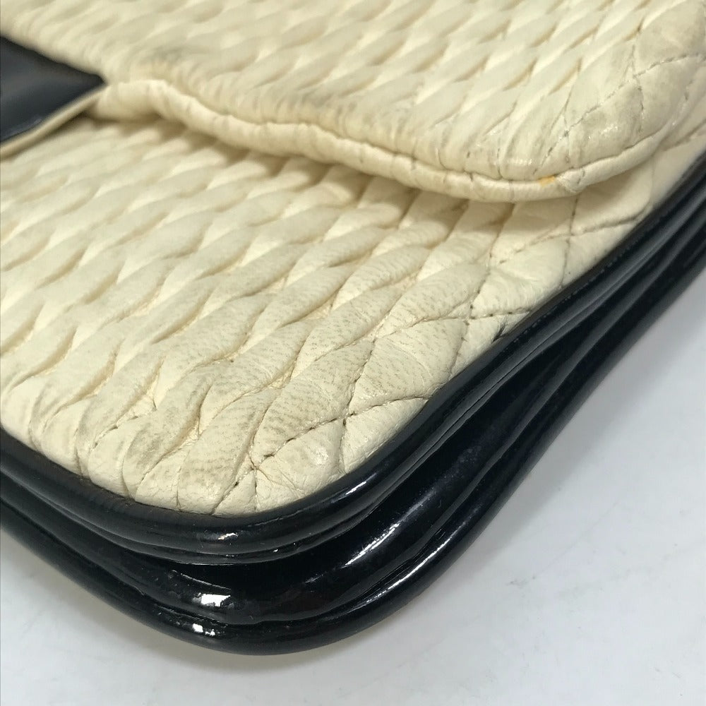 CHANEL Shoulder Bag Lambskin, Patent Leather white CC COCO Mark Women Used Authentic