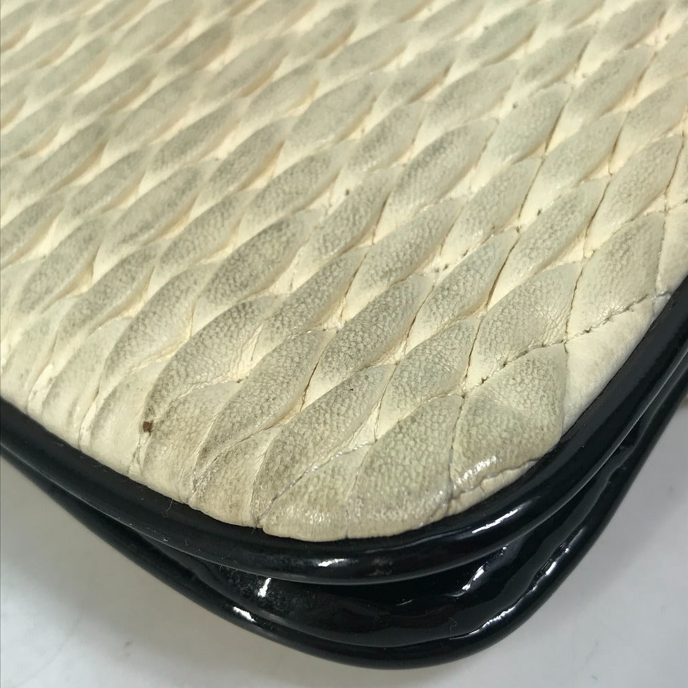 CHANEL Shoulder Bag Lambskin, Patent Leather white CC COCO Mark Women Used Authentic