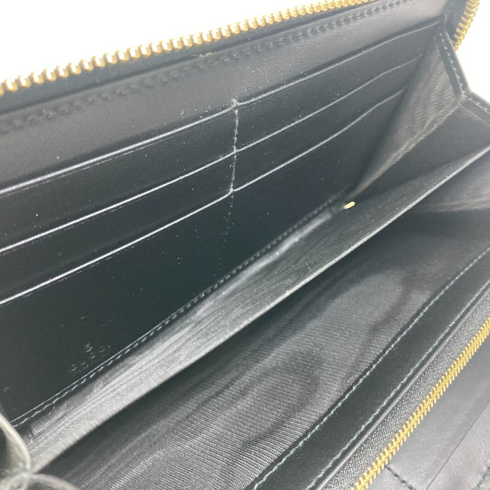 GUCCI Long Wallet Purse 723784 leather black Long wallet GG Matelasse Zip Around Wallet mens Used Authentic