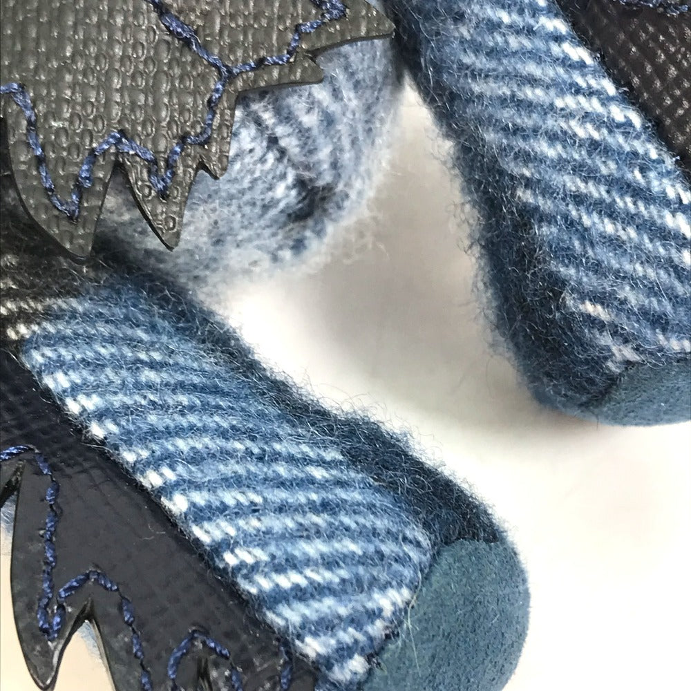 BURBERRY key ring Cotton, Leather Navy thomas bear teddy bear bear Women Used Authentic