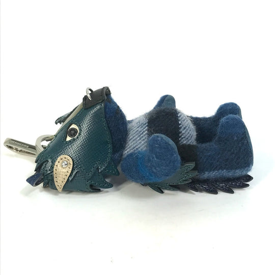 BURBERRY key ring Cotton, Leather Navy thomas bear teddy bear bear Women Used Authentic
