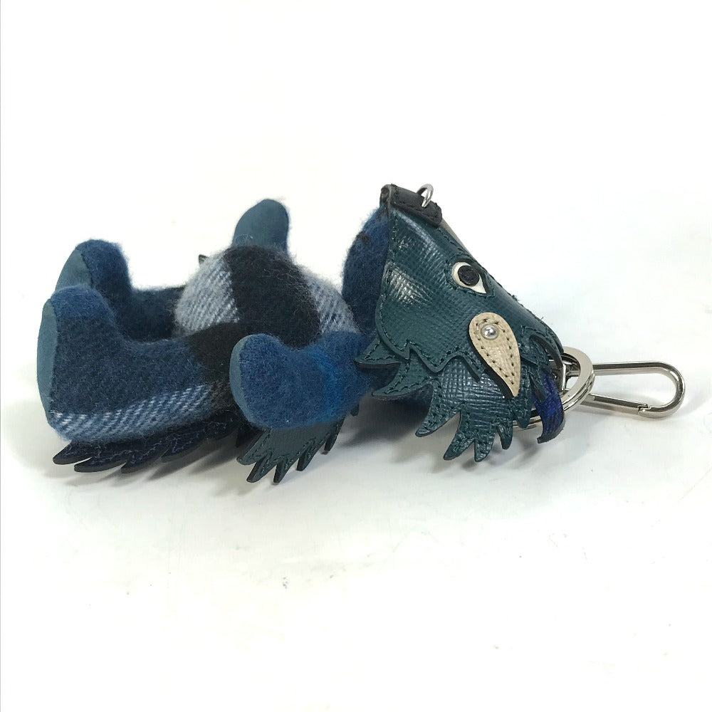 BURBERRY key ring Cotton, Leather Navy thomas bear teddy bear bear Women Used Authentic