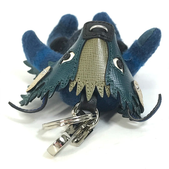 BURBERRY key ring Cotton, Leather Navy thomas bear teddy bear bear Women Used Authentic