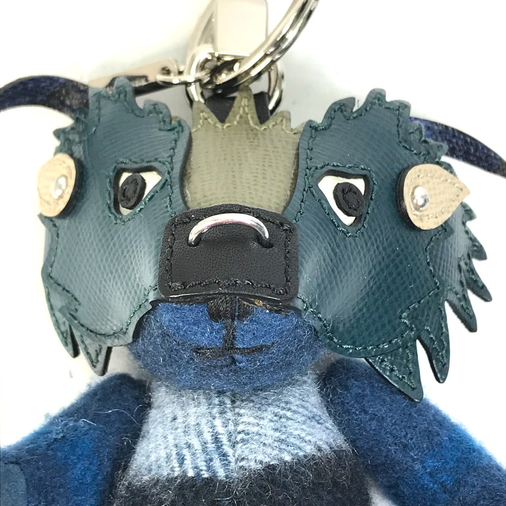 BURBERRY key ring Cotton, Leather Navy thomas bear teddy bear bear Women Used Authentic