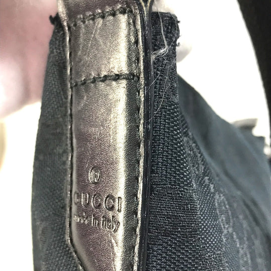 GUCCI Shoulder Bag 145857 GG canvas black GG Women Secondhand Authentic