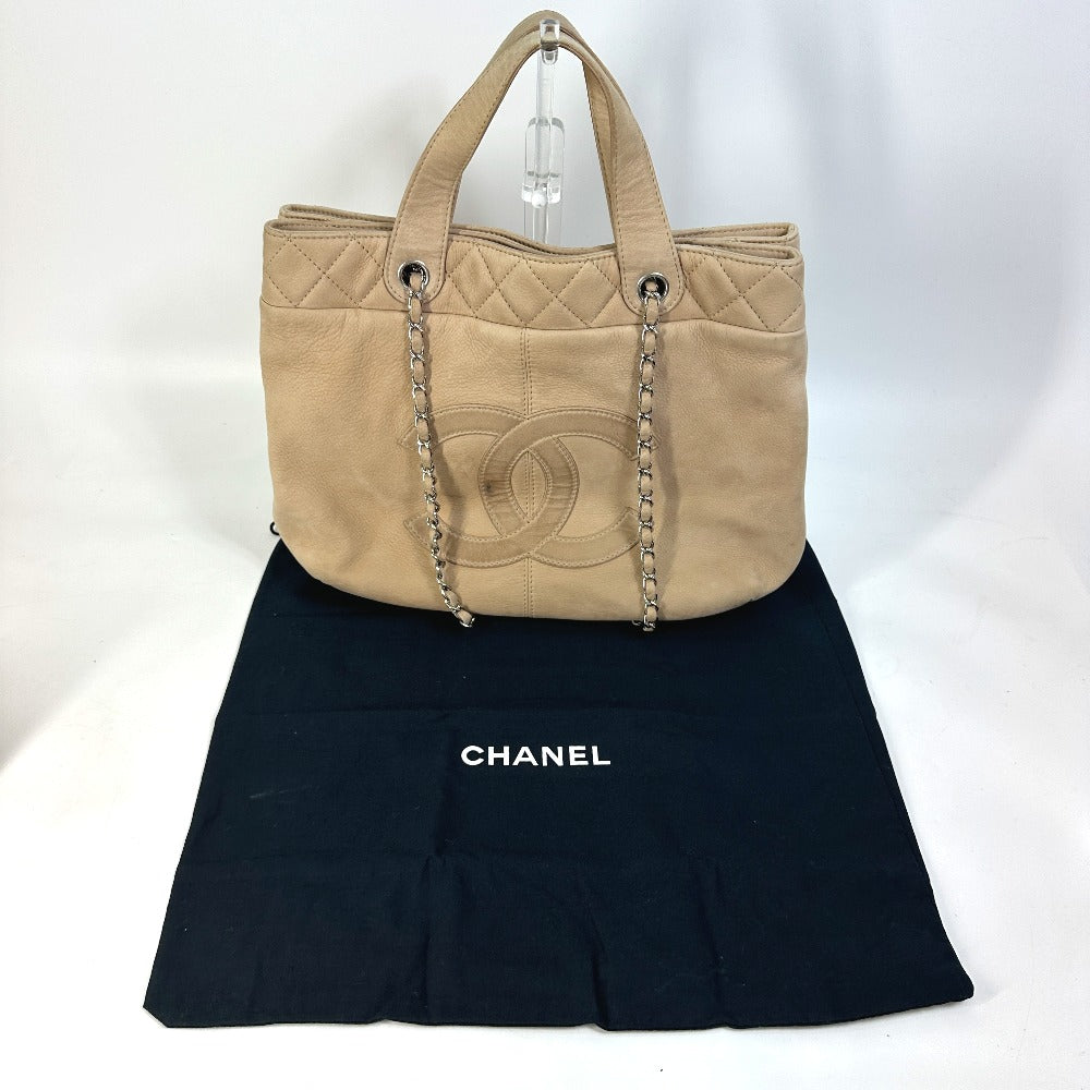 CHANEL Shoulder Bag suede beige COCO Mark Women Used Authentic