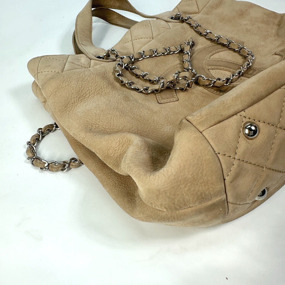 CHANEL Shoulder Bag suede beige COCO Mark Women Used Authentic