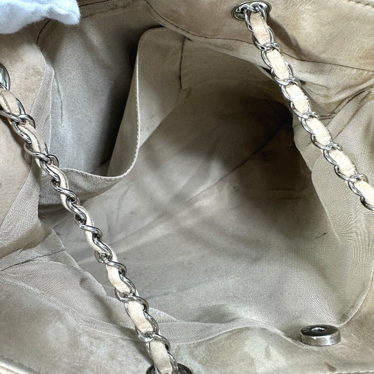 CHANEL Shoulder Bag suede beige COCO Mark Women Used Authentic