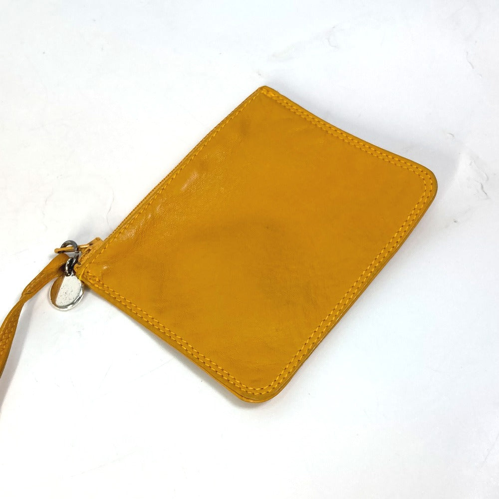 CHANEL Shoulder Bag lambskin Yellow type CC COCO Mark purse Women Used Authentic