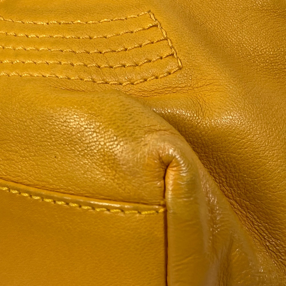 CHANEL Shoulder Bag lambskin Yellow type CC COCO Mark purse Women Used Authentic