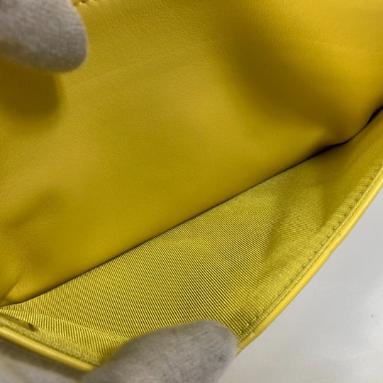 CHANEL Shoulder Bag AP0250 lambskin yellow CC COCO Mark Matrasse quilting Women Used Authentic