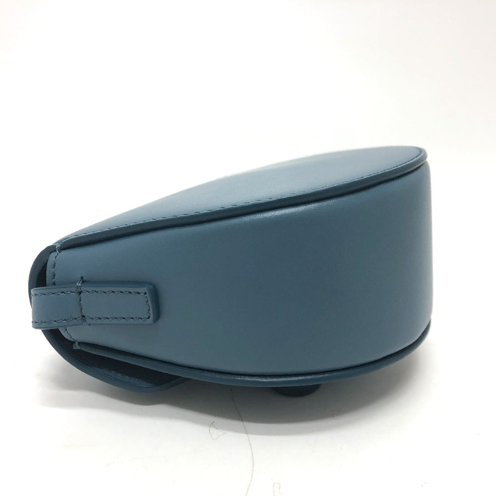 CELINE Shoulder Bag Leather, Calf Leather blue Triomphe Mini Buzas Cuir Women Used Authentic