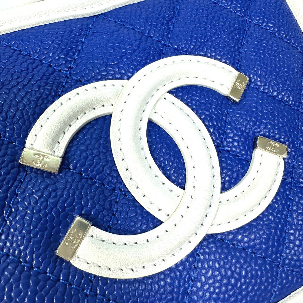 CHANEL Shoulder Bag A93342 Caviar skin Red COCO Mark CC filigree vanity bag Women Used Authentic