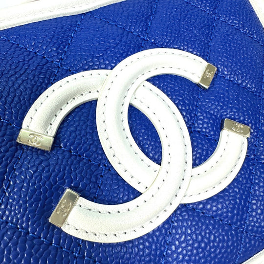 CHANEL Shoulder Bag A93342 Caviar skin Red COCO Mark CC filigree vanity bag Women Used Authentic
