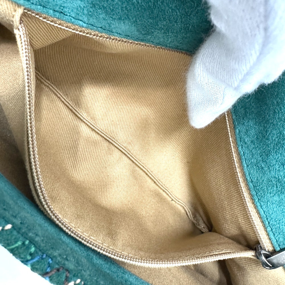 CHANEL Shoulder Bag suede green CC COCO Mark Matrasse 25 Women Used Authentic