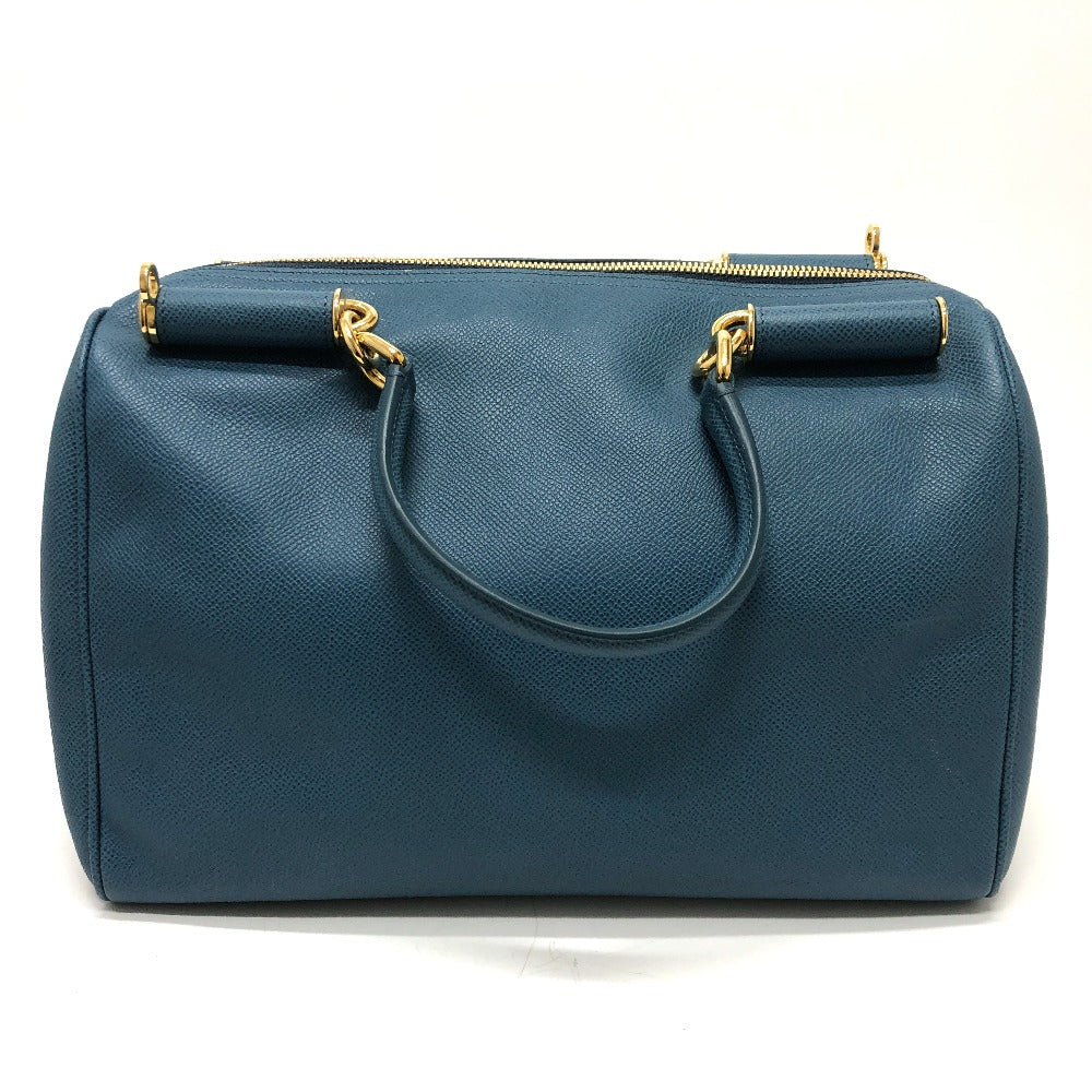 DOLCE&GABBANA Handbag leather blue Dorgava mens Used Authentic