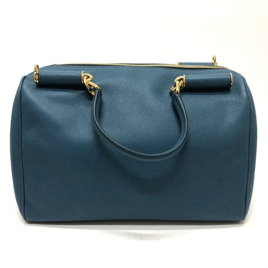 DOLCE&GABBANA Handbag leather blue Dorgava mens Used Authentic