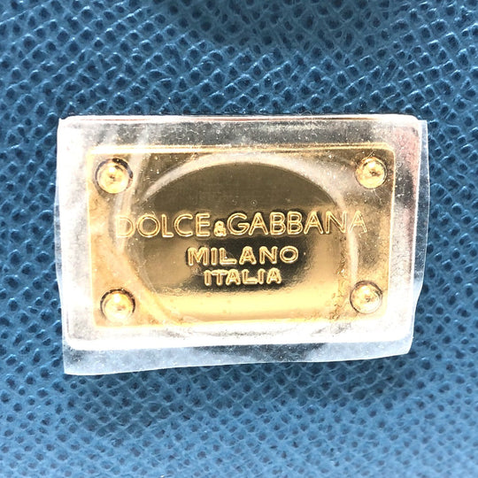 DOLCE&GABBANA Handbag leather blue Dorgava mens Used Authentic