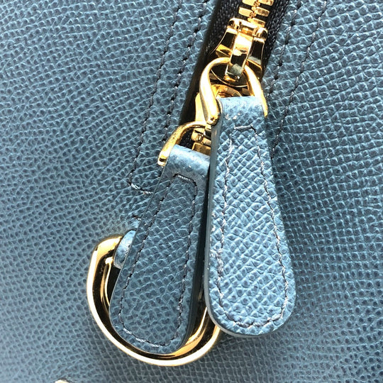 DOLCE&GABBANA Handbag leather blue Dorgava mens Used Authentic