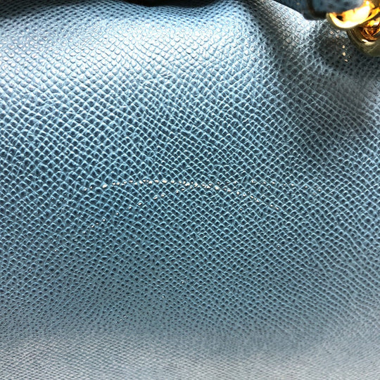 DOLCE&GABBANA Handbag leather blue Dorgava mens Used Authentic