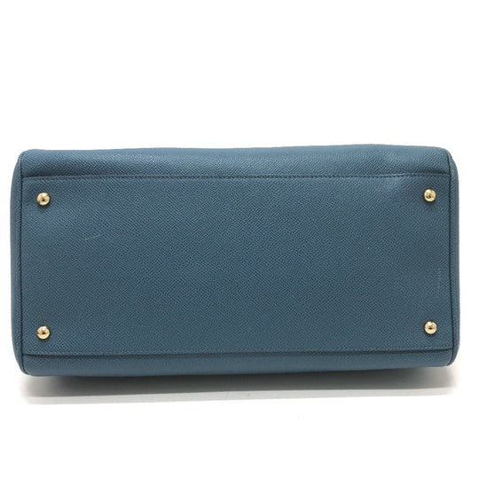 DOLCE&GABBANA Handbag leather blue Dorgava mens Used Authentic