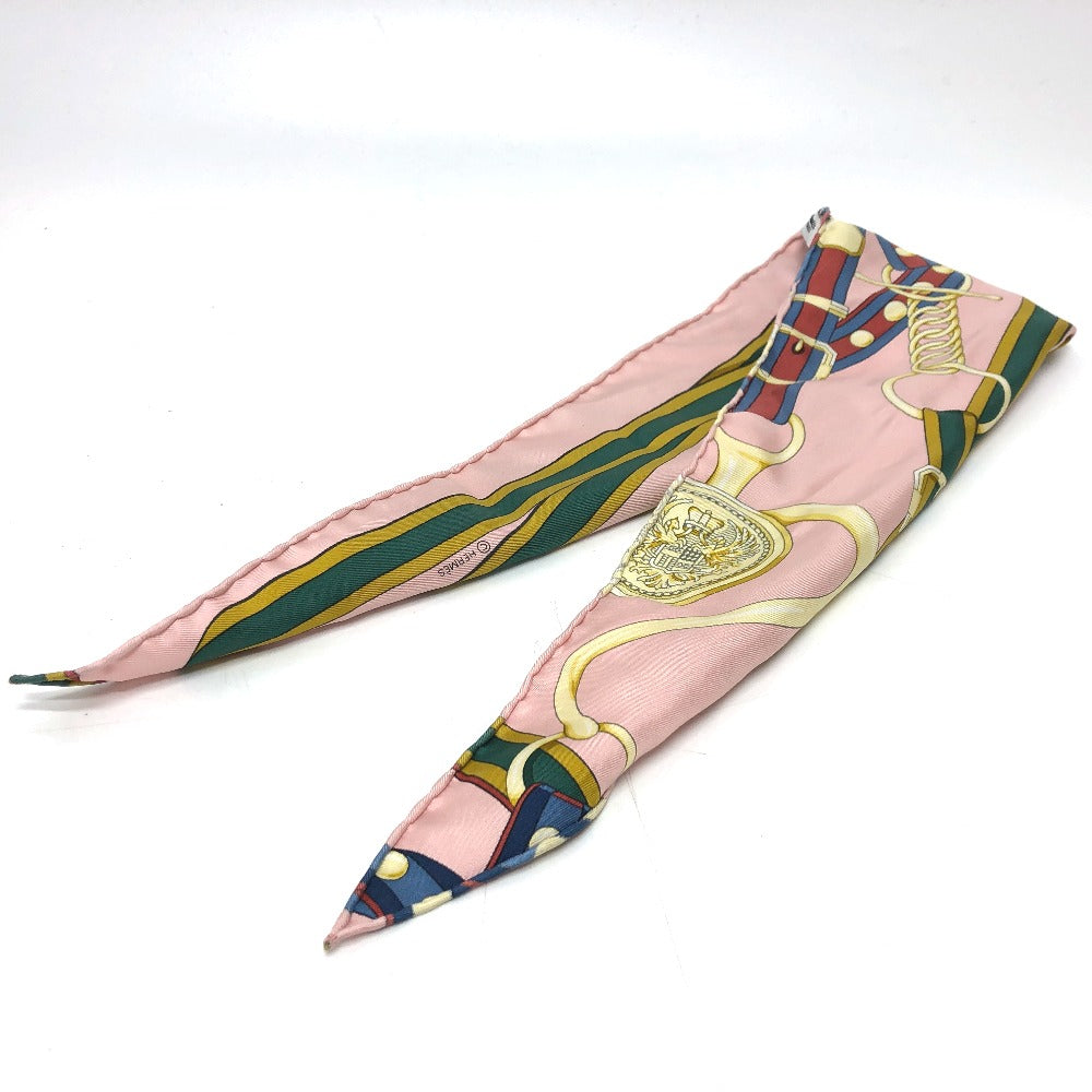 HERMES scarf silk pink Pointie Women Used Authentic