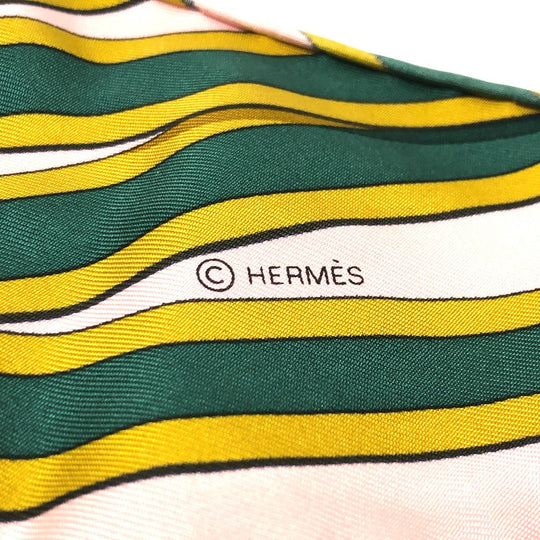 HERMES scarf silk pink Pointie Women Used Authentic