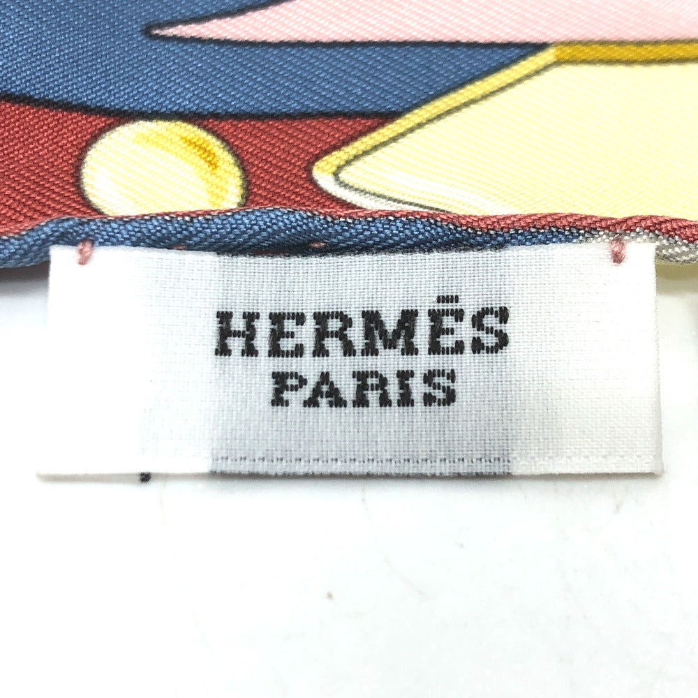 HERMES scarf silk pink Pointie Women Used Authentic