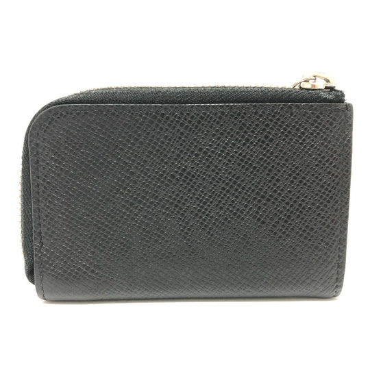 LOUIS VUITTON Coin case M63375 Taiga Leather black Taiga Portonet Jules mens Used Authentic