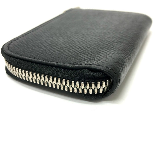LOUIS VUITTON Coin case M63375 Taiga Leather black Taiga Portonet Jules mens Used Authentic