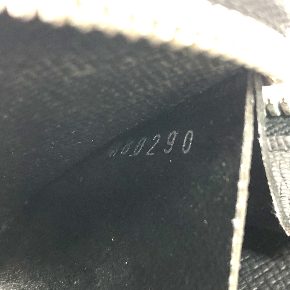 LOUIS VUITTON Coin case M63375 Taiga Leather black Taiga Portonet Jules mens Used Authentic