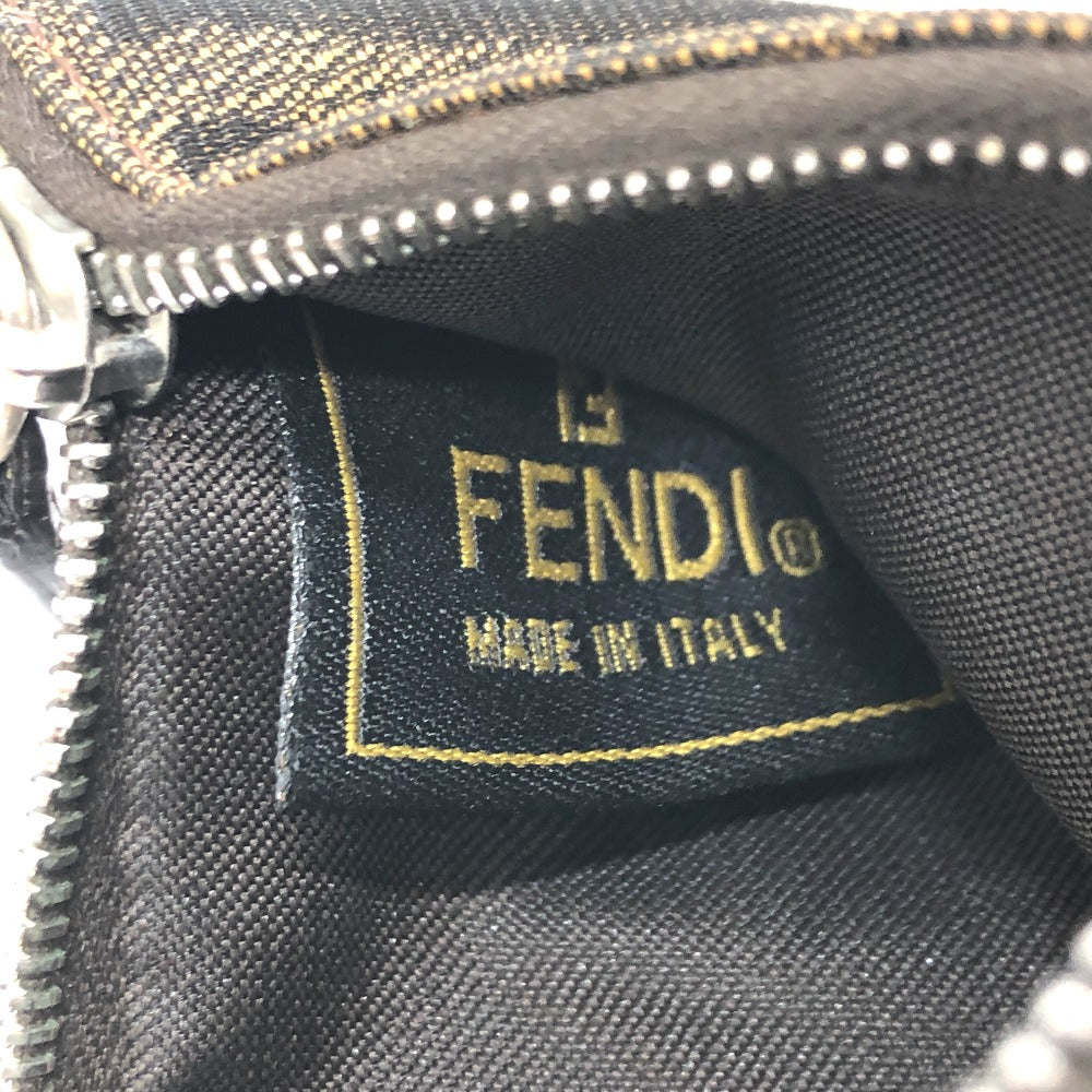 FENDI Coin case canvas Brown Zucca Women Used Authentic