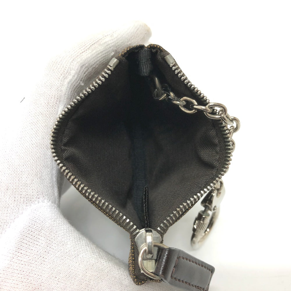 FENDI Coin case canvas Brown Zucca Women Used Authentic