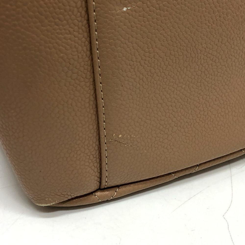 CHANEL Shoulder Bag Caviar skin beige Tote Bag Decacoco CC COCO Mark Matelasse Women Used Authentic