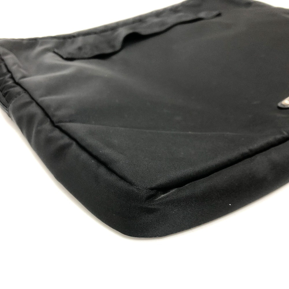 PRADA Clutch bag Nylon black Handbag PC case Triangle logo unisex(Unisex) Used Authentic