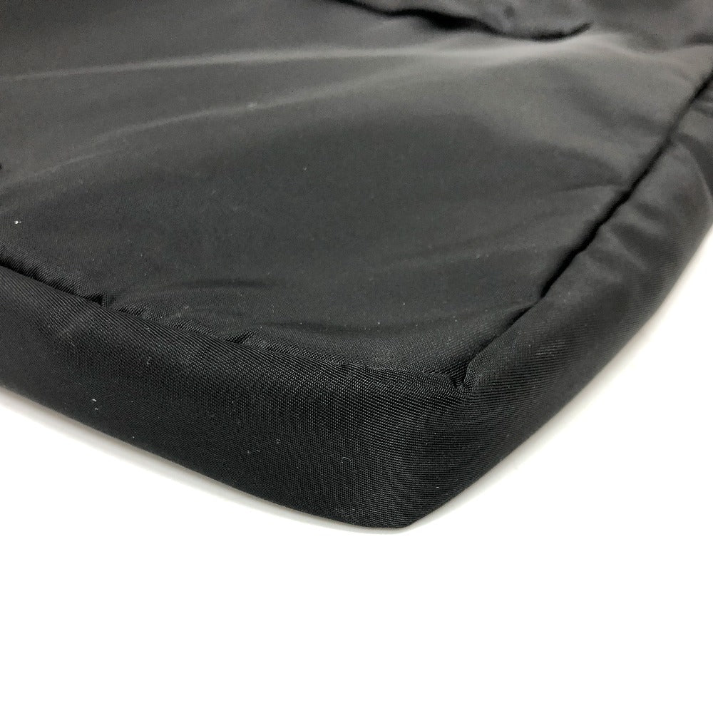 PRADA Clutch bag Nylon black Handbag PC case Triangle logo unisex(Unisex) Used Authentic