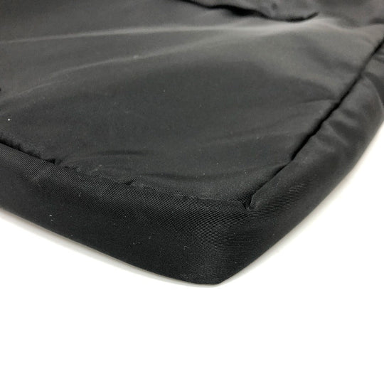 PRADA Clutch bag Nylon black Handbag PC case Triangle logo unisex(Unisex) Used Authentic