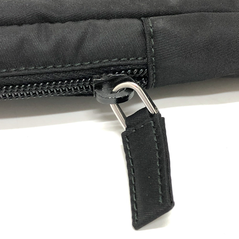 PRADA Clutch bag Nylon black Handbag PC case Triangle logo unisex(Unisex) Used Authentic