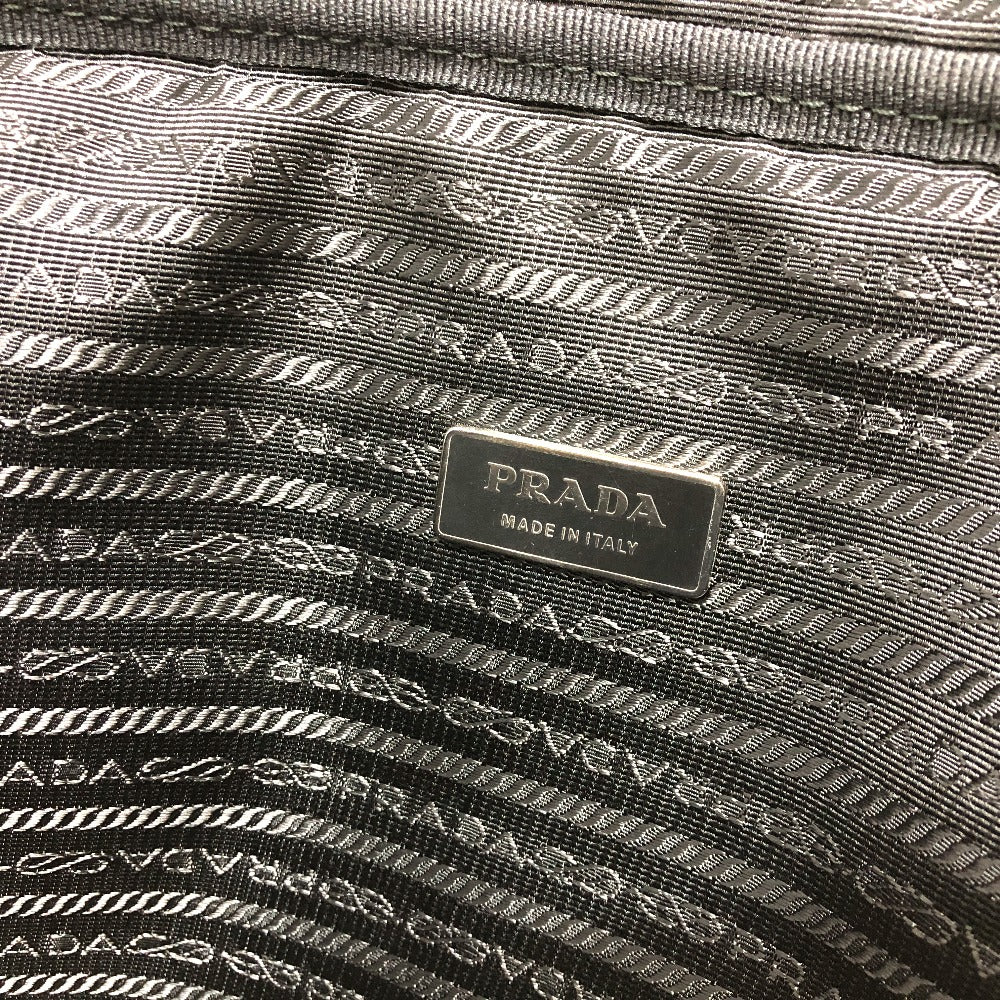PRADA Clutch bag Nylon black Handbag PC case Triangle logo unisex(Unisex) Used Authentic