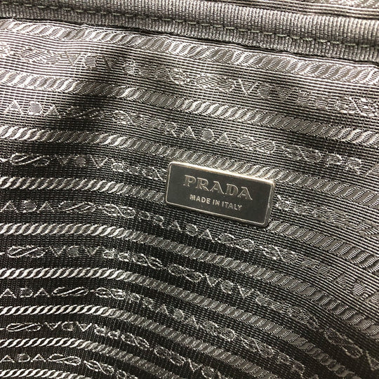 PRADA Clutch bag Nylon black Handbag PC case Triangle logo unisex(Unisex) Used Authentic
