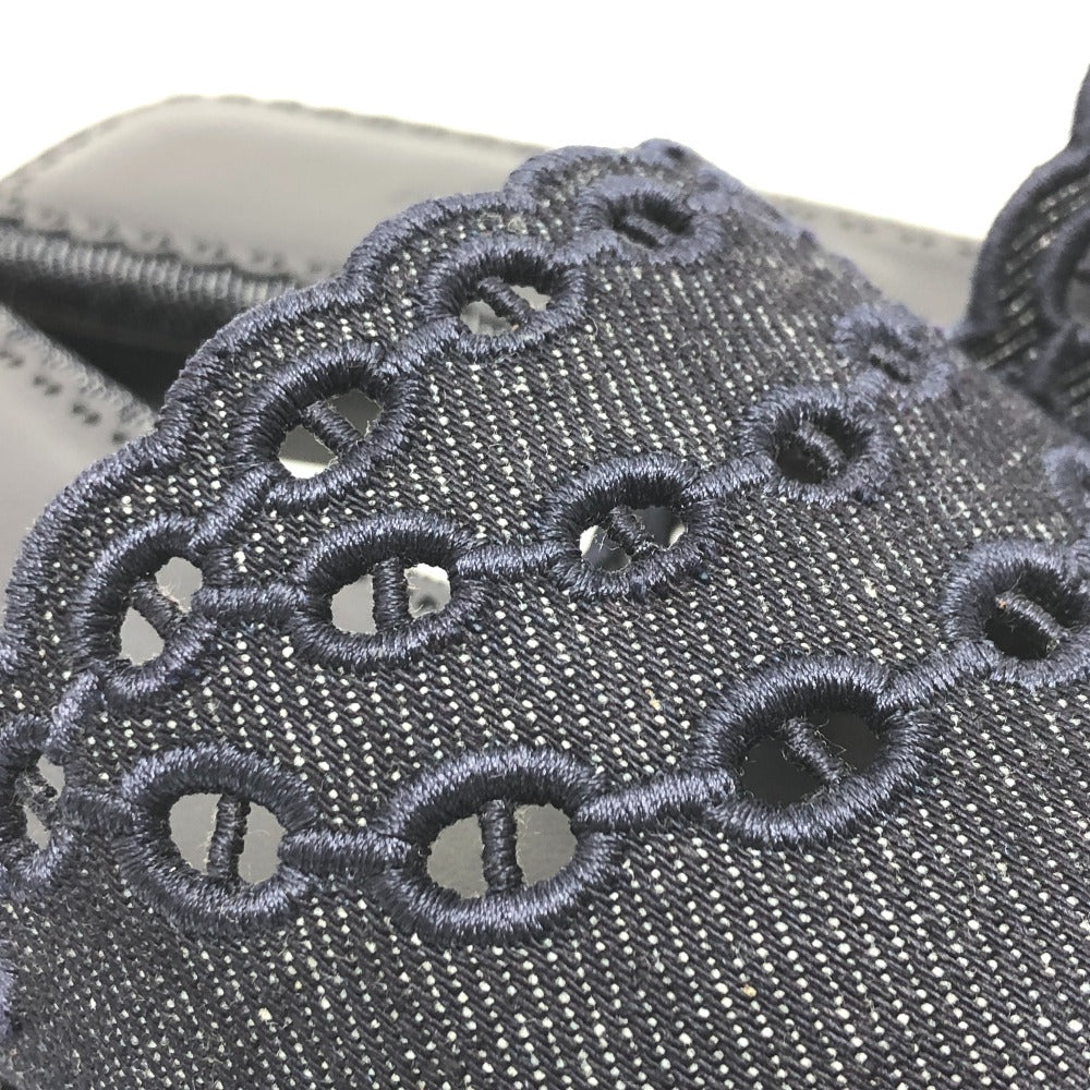 HERMES Sandals denim Navy Gael Chene Dunkle Women 35 Used Authentic
