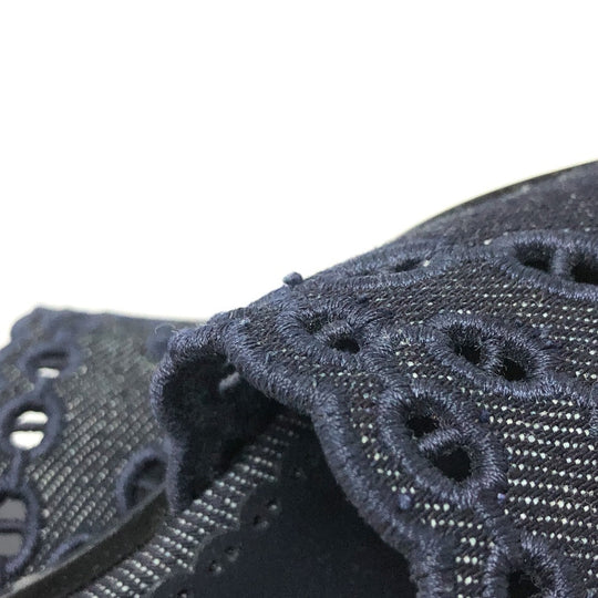 HERMES Sandals denim Navy Gael Chene Dunkle Women 35 Used Authentic