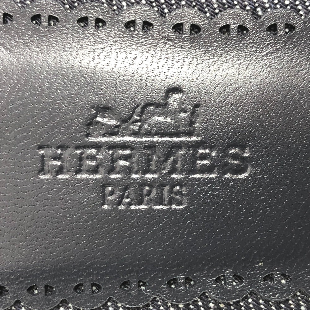 HERMES Sandals denim Navy Gael Chene Dunkle Women 35 Used Authentic
