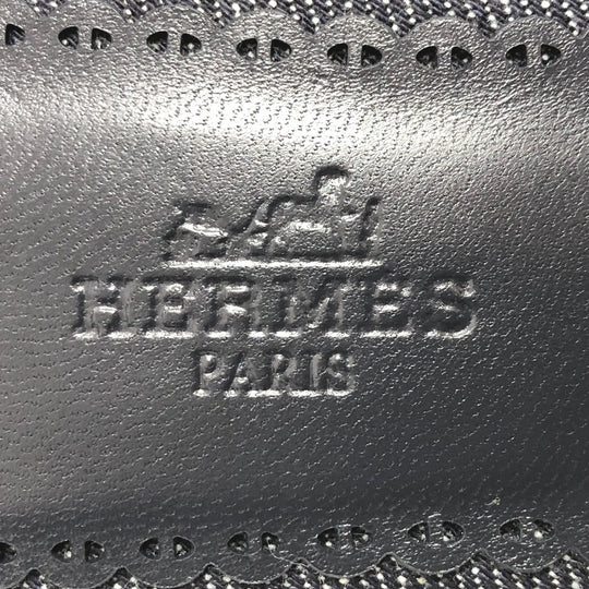 HERMES Sandals denim Navy Gael Chene Dunkle Women 35 Used Authentic