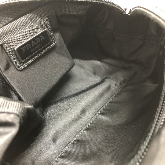 PRADA Pouch 1NA350 Nylon black Triangle logo Women Secondhand Authentic