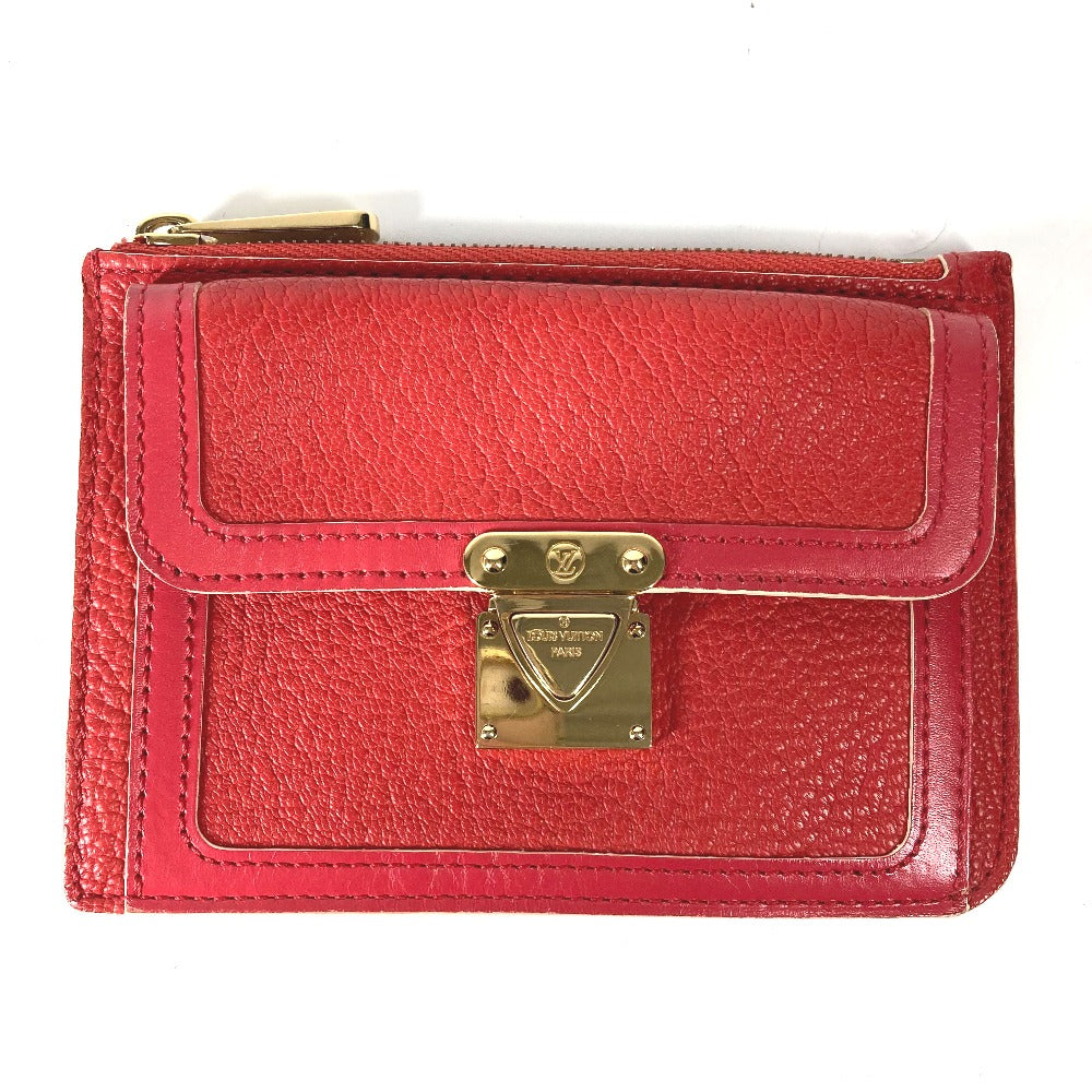 LOUIS VUITTON Coin case M91938 Suhari leather Red Suhari Unseparable PM Women Used Authentic