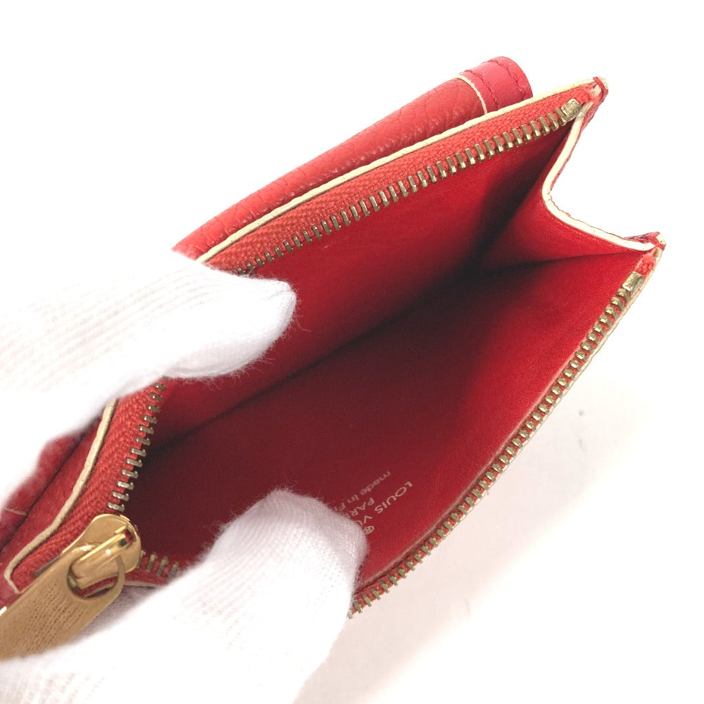 LOUIS VUITTON Coin case M91938 Suhari leather Red Suhari Unseparable PM Women Used Authentic