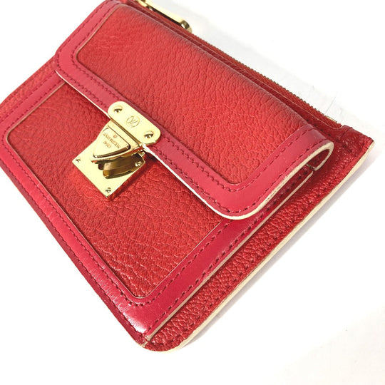 LOUIS VUITTON Coin case M91938 Suhari leather Red Suhari Unseparable PM Women Used Authentic